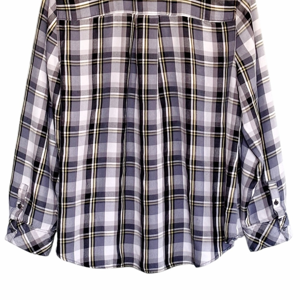 Lane Bryant Plaid Button Cuff Long Sleeve Tunic Size 18 - Picture 8 of 9